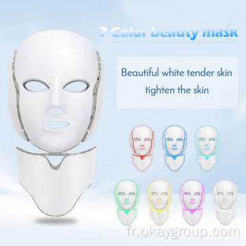 Thérapie par la lumière LED pour soins de la peau du visage 7 couleurs